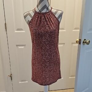 Michael Kors Halter Neck Mini Dress - Red and Black